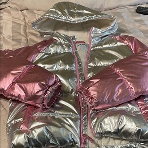 Old Navy Metallic Pink and Silver Jacket